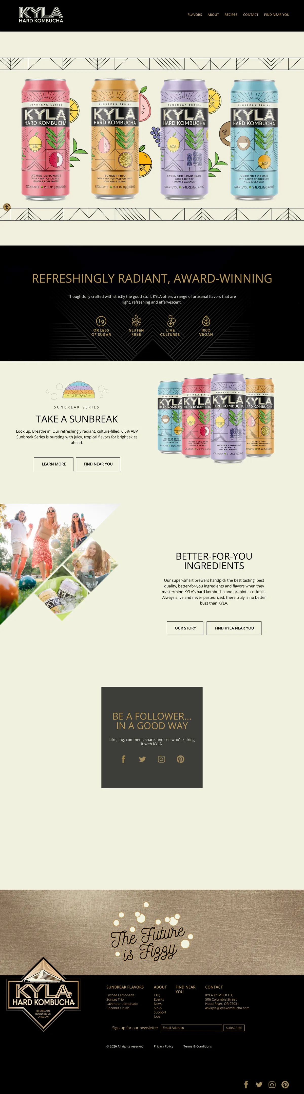 KYLA Hard Kombucha homepage